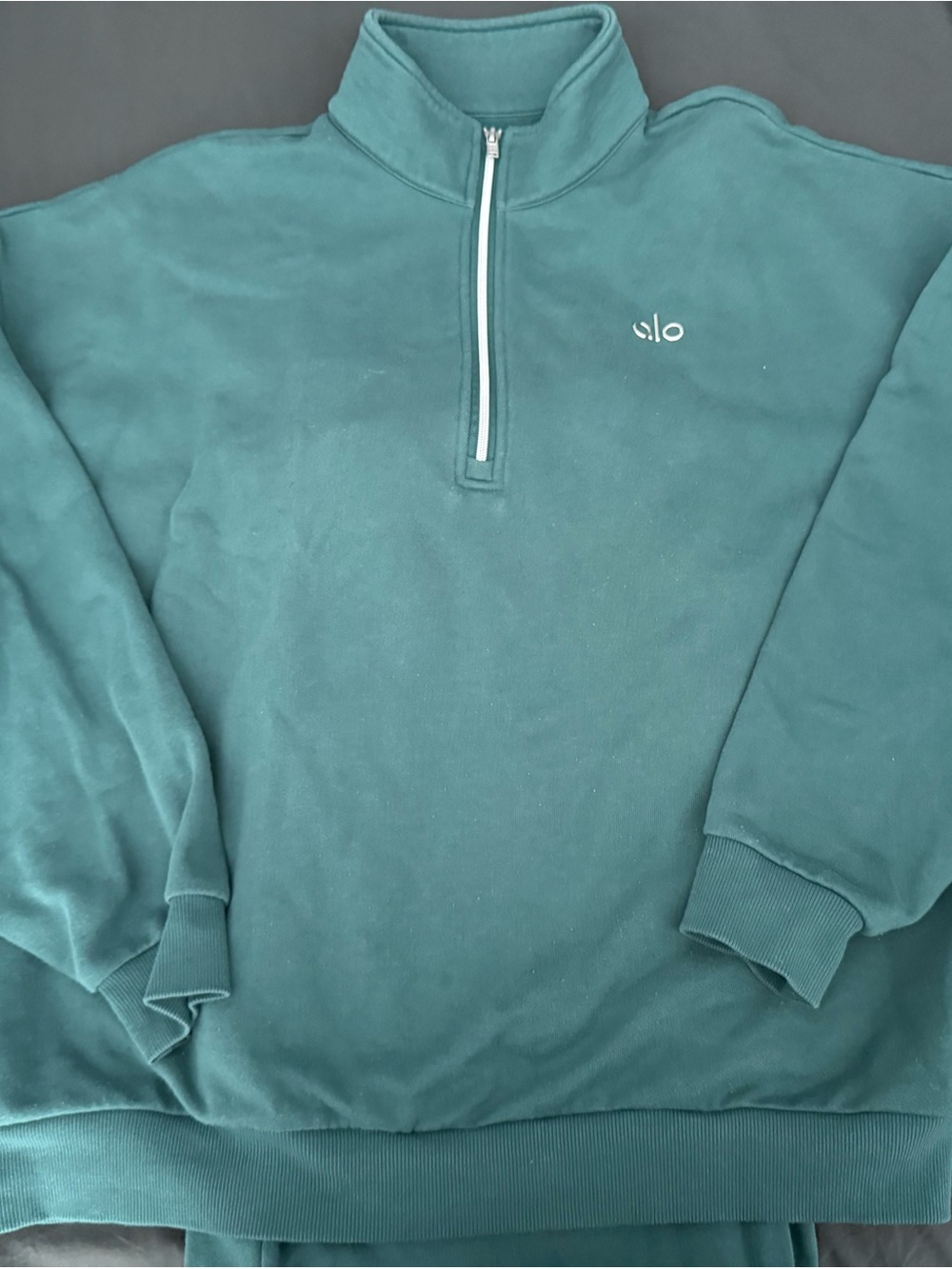 ALO Yoga Women's Teal Quarter-Zip Pullover